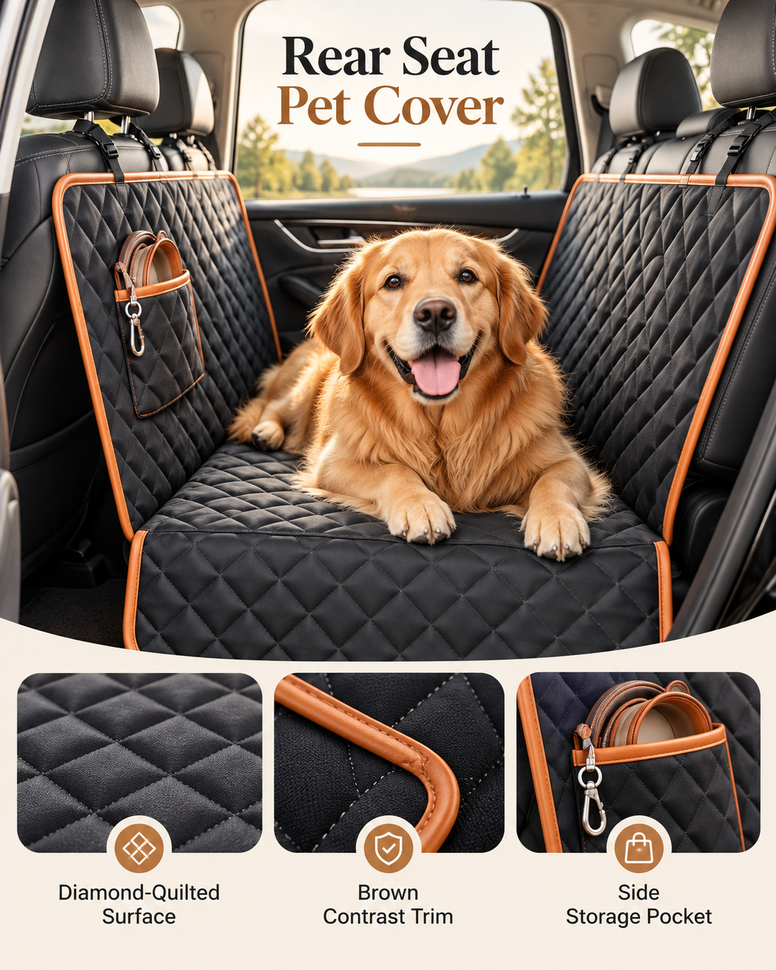 🐶Waterproof Dog Car Seat Cover – Anti-Scratch Pet Car Seat Protector