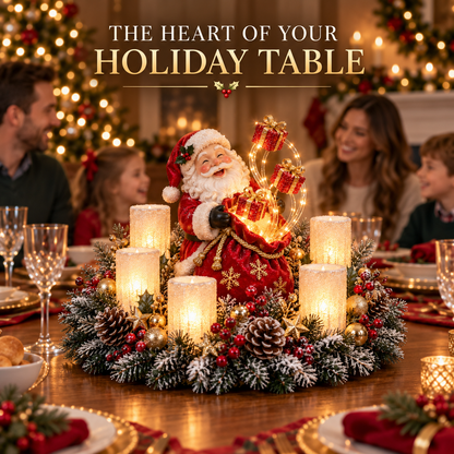 🔥🎄 Glowing Christmas Centerpiece with Warm Flameless Candlelight ✨