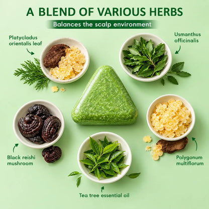 🫧Herbal Seven Green Triangle Shampoo Bar