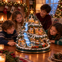 💧Winter Falls Christmas Village Tree with Train💧