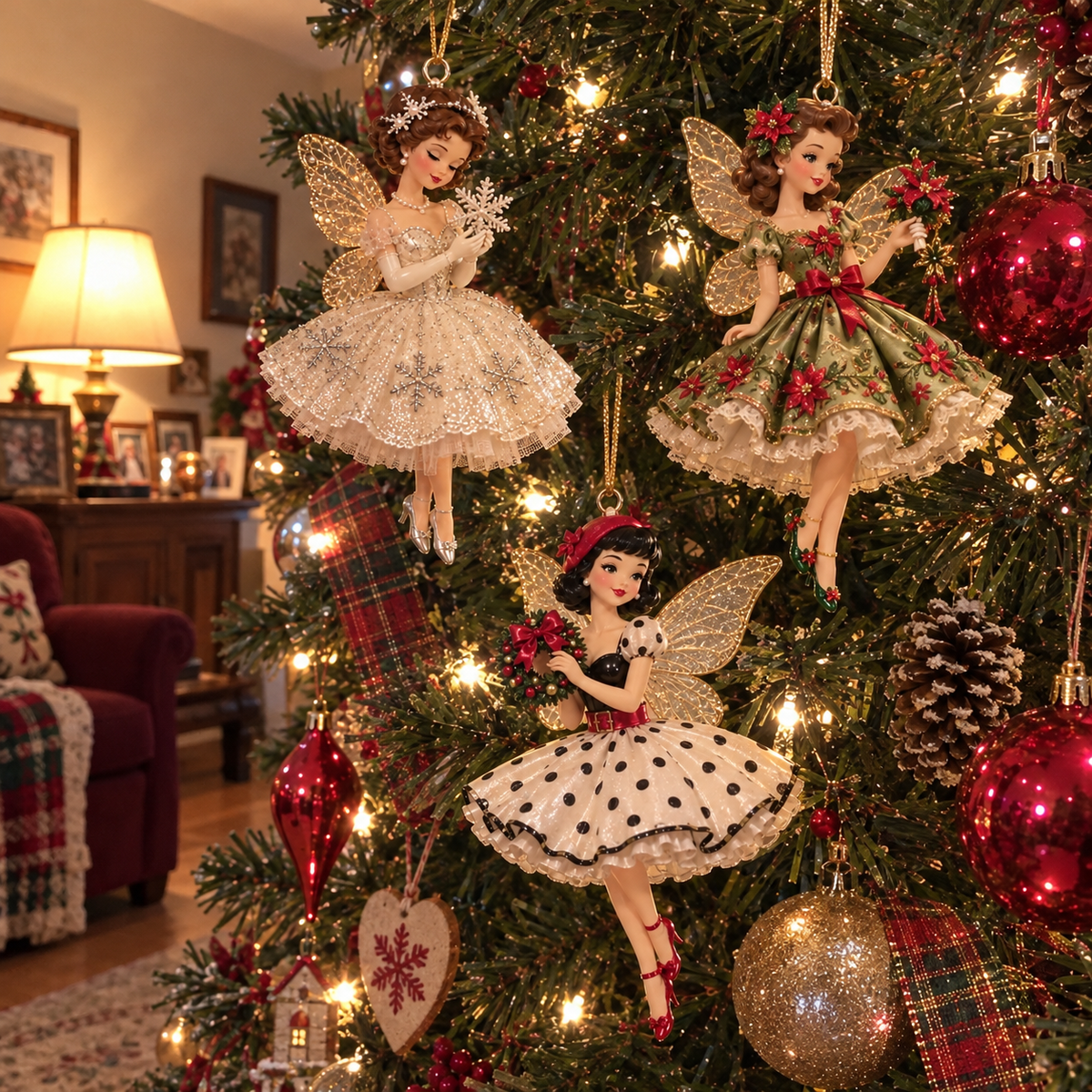 🪻💫Vintage Fairy Christmas Ornaments