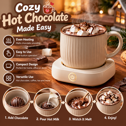 🍫✨ CozyGlow Mug Warmer – Chocolate Melting & Hot Drink Warming StationA