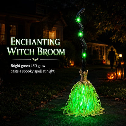 ⭐Animated Moving Witch Broom- Light‑Sound‑Motion