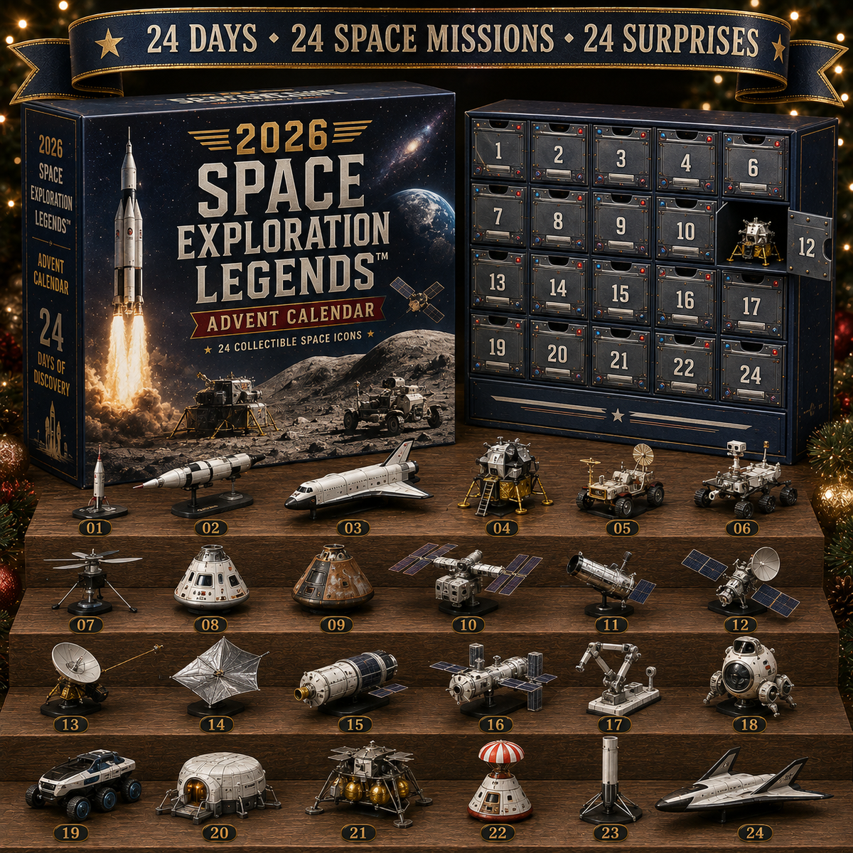 🎉2026 Space Exploration Legends Advent Calendar – 24 Days of Space Missions, 24 Collectible Surprises