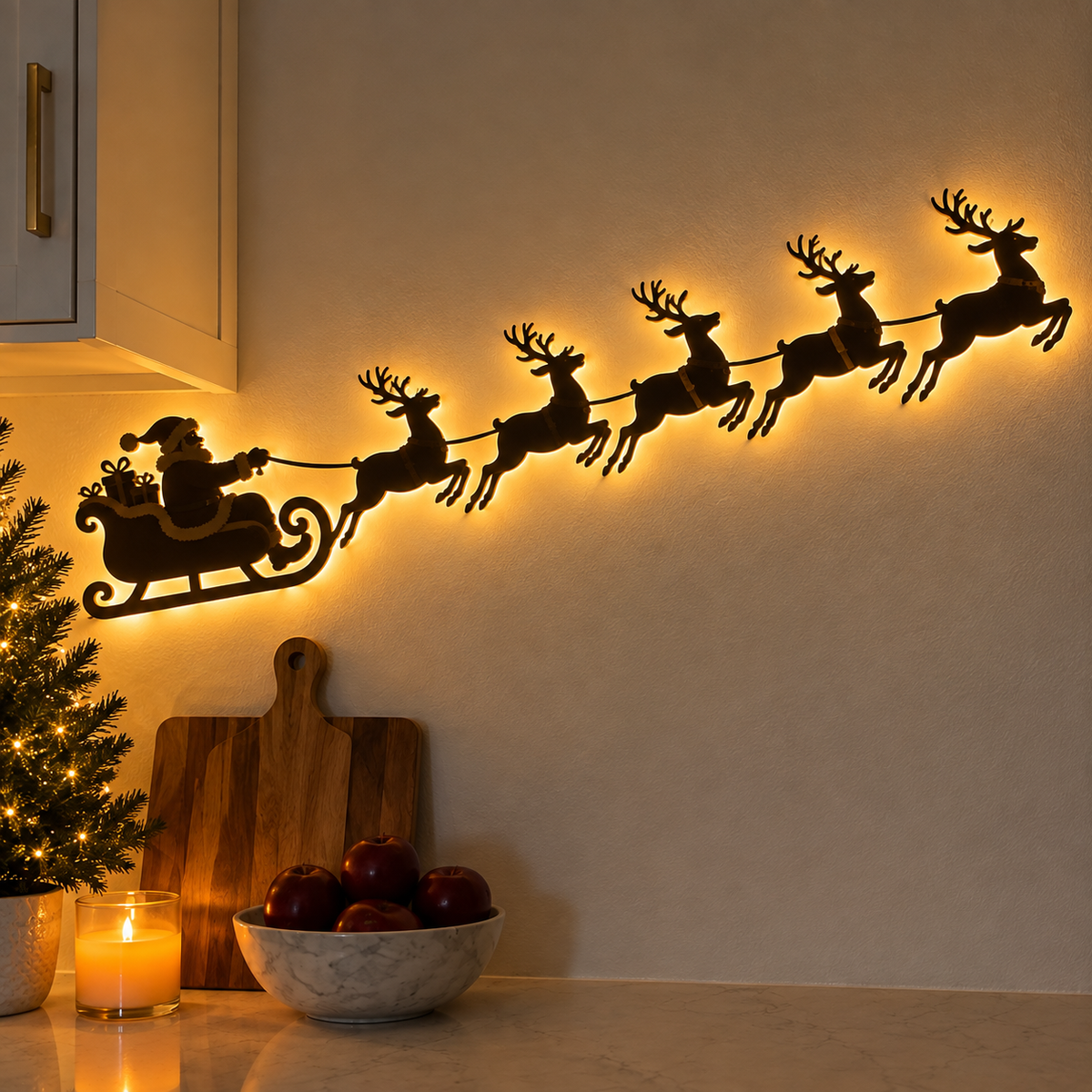 🦌 Reindeer Sleigh Press On✨