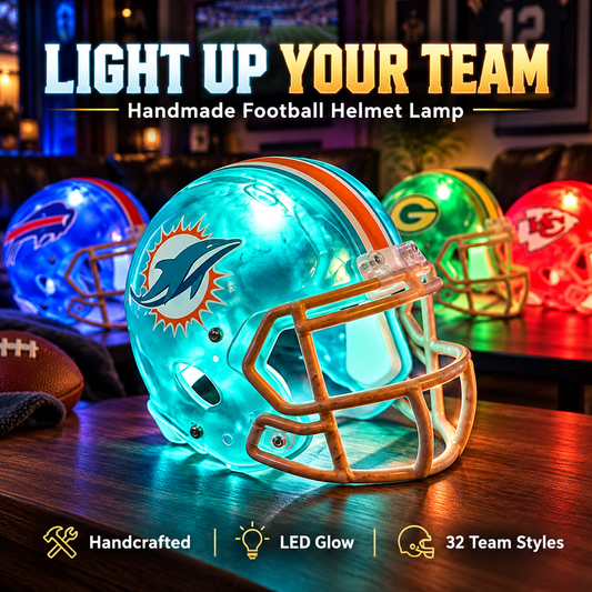 🍻🏈 Handmade Football Helmet Lamp – LED Team Fan Cave Light with 32 Team Styles✨