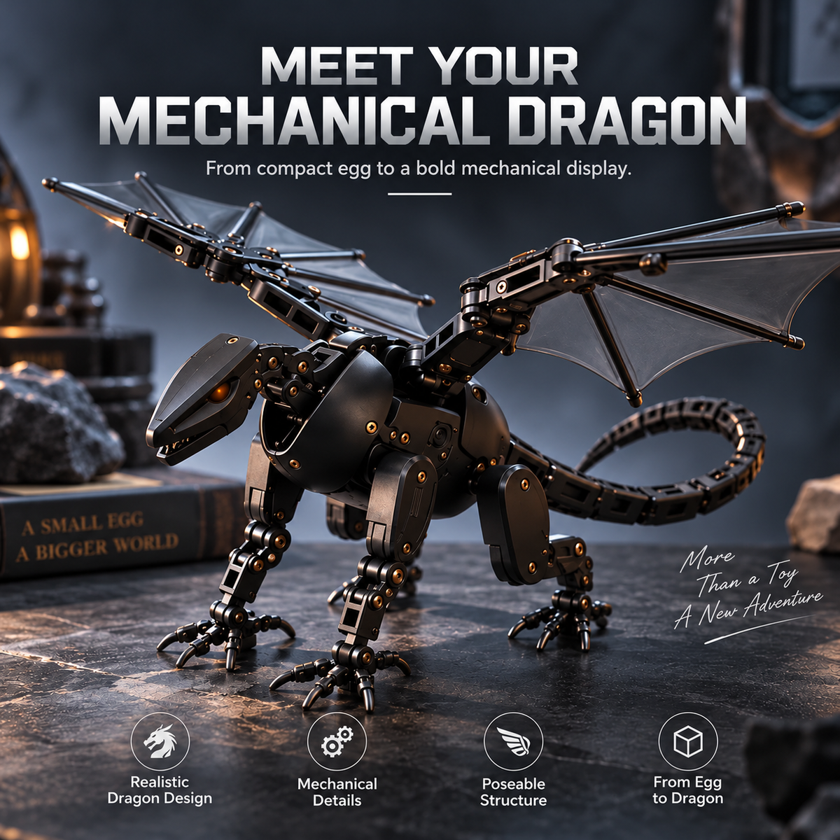 ⚙️DragonMorph – Egg to Dragon Transforming Mechanical Toy