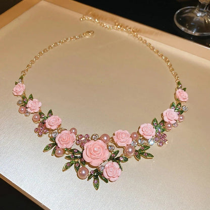 🪷Vintage Rose Garden Pearl & Crystal Jewelry Collection