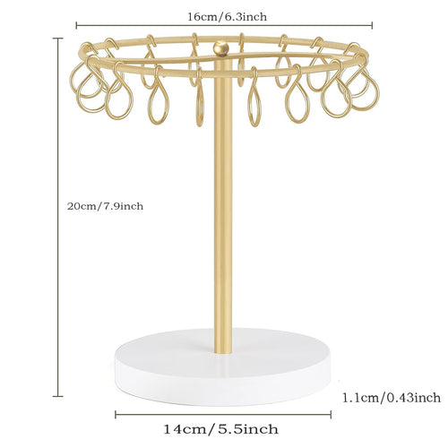 Rotating Claw Clip Display Stand, Gold Metal Hair Accessory Organizer