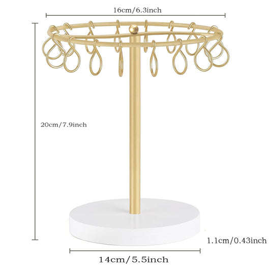Rotating Claw Clip Display Stand, Gold Metal Hair Accessory Organizer
