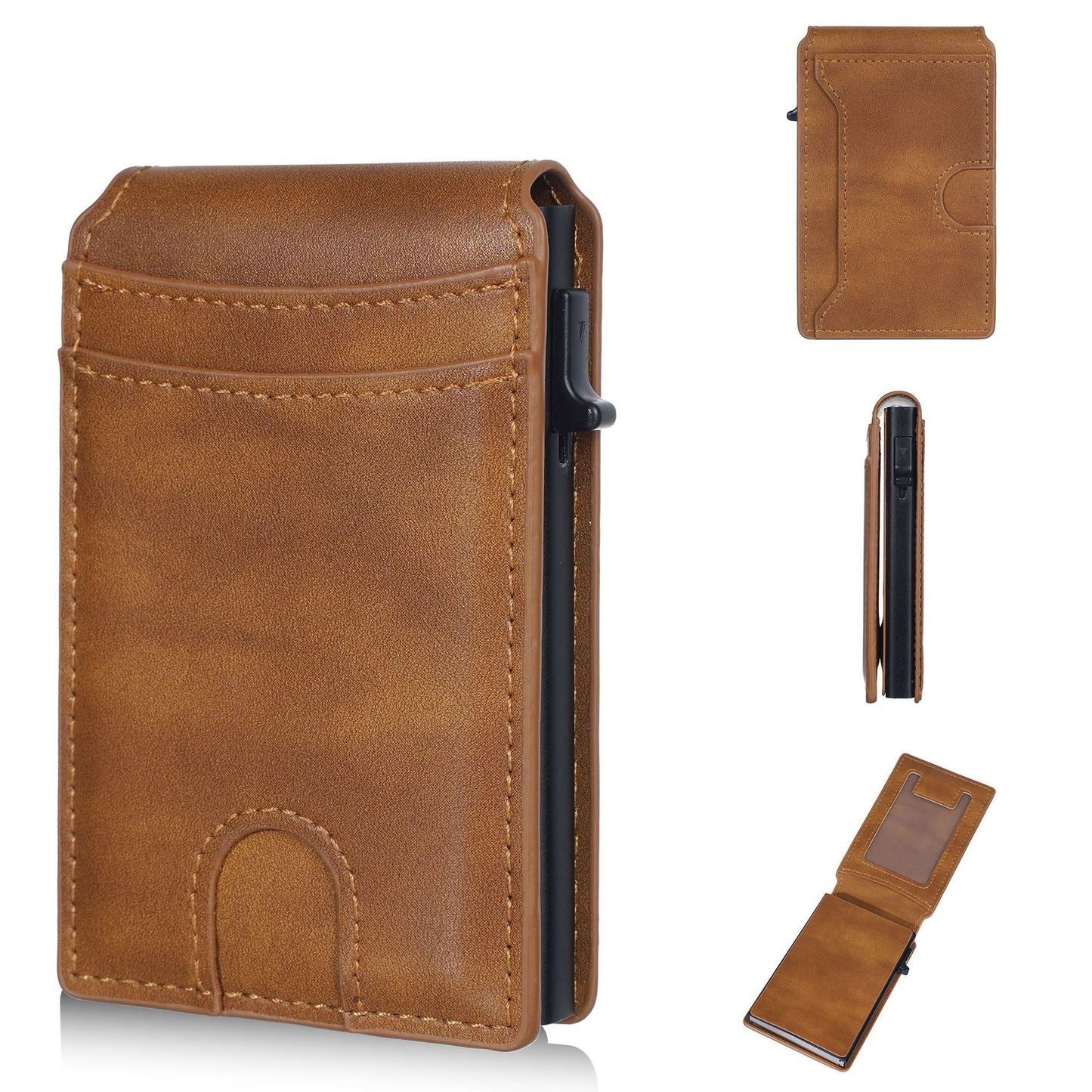 🔥 RFID Blocking Minimalist Pop-Up Wallet | One-Second Card Eject Design & Ultra Slim Pocket Wallet