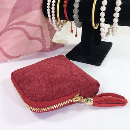 Travel Jewelry Bag Organizer with Tassel Zipper