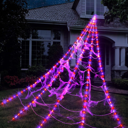 Oversized Halloween Spider Web Lights – 5M