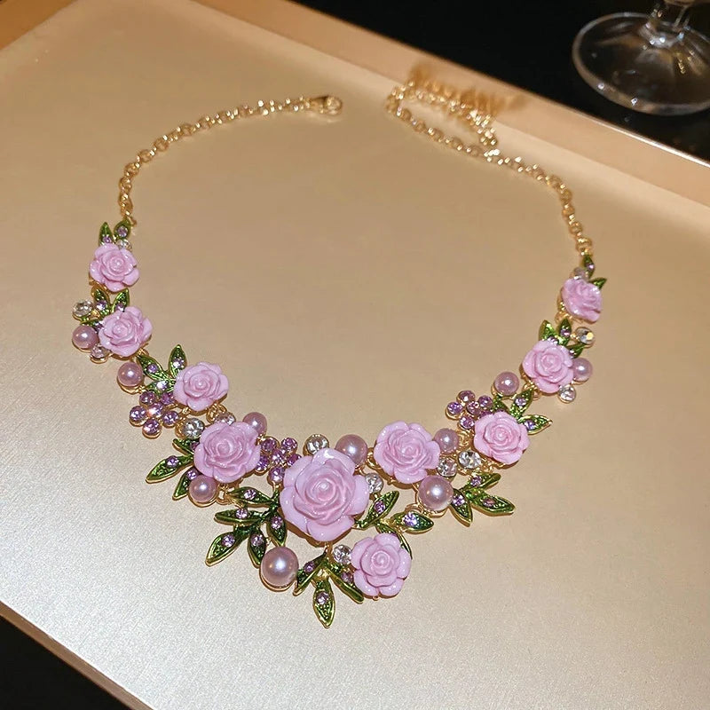 🪷Vintage Rose Garden Pearl & Crystal Jewelry Collection