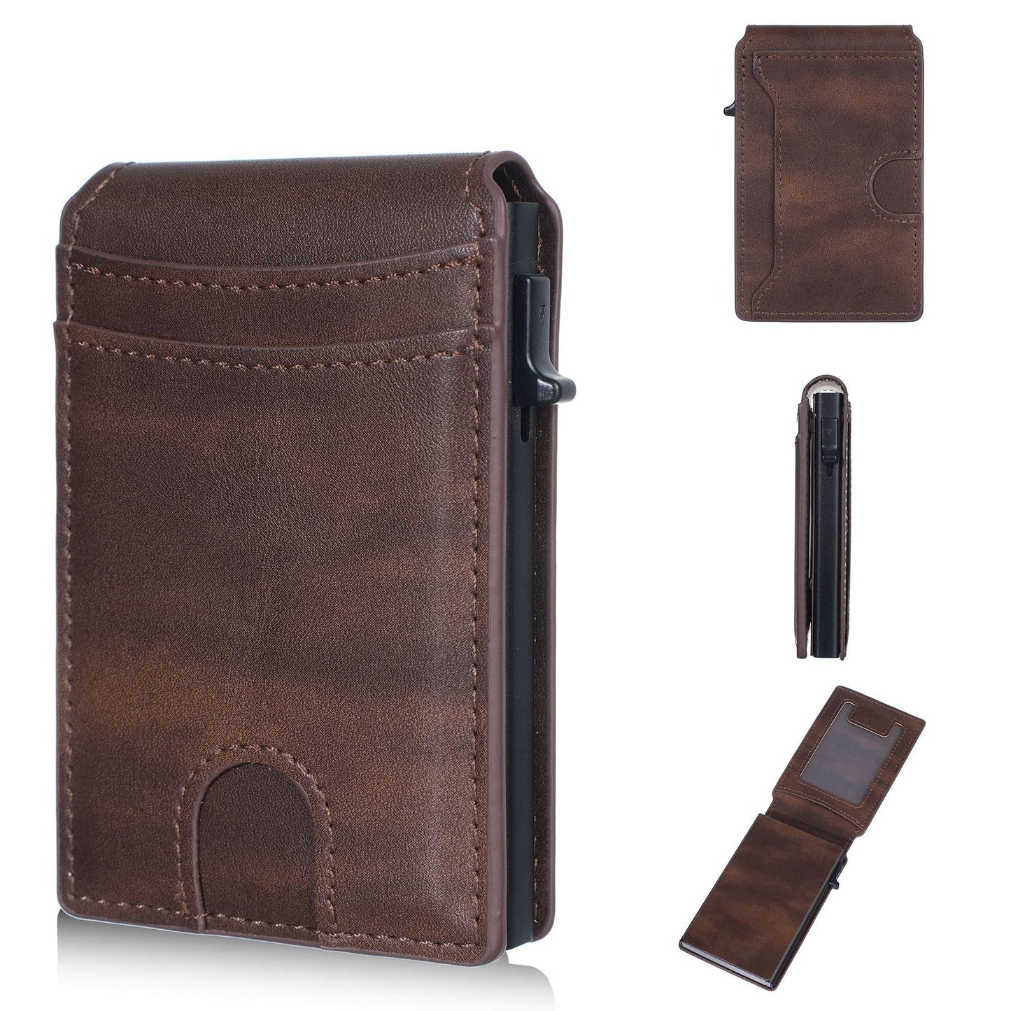 🔥 RFID Blocking Minimalist Pop-Up Wallet | One-Second Card Eject Design & Ultra Slim Pocket Wallet