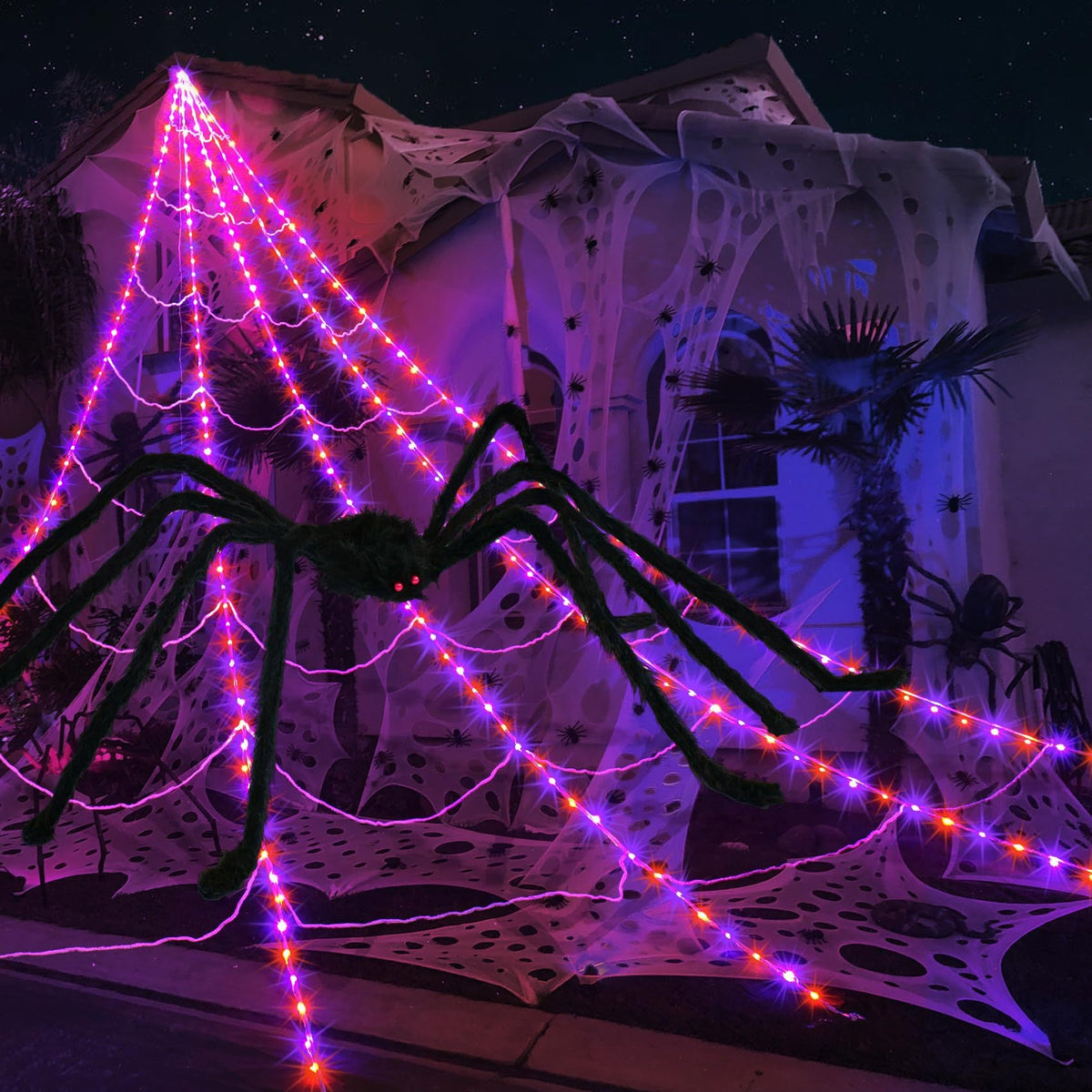 Oversized Halloween Spider Web Lights – 5M