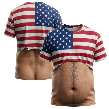 Funny Muscle T Shirt for Men and Women, Hawaiian Shirt Illusion Tee, Personalized 3D Fake Open Shirt, Too Hot To Handle Summer Vacation Gift