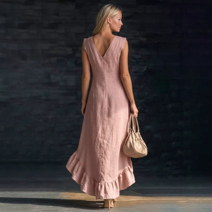 Romantic V-Neck Ruffle Dress