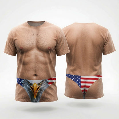 Funny Muscle T Shirt for Men and Women, Hawaiian Shirt Illusion Tee, Personalized 3D Fake Open Shirt, Too Hot To Handle Summer Vacation Gift