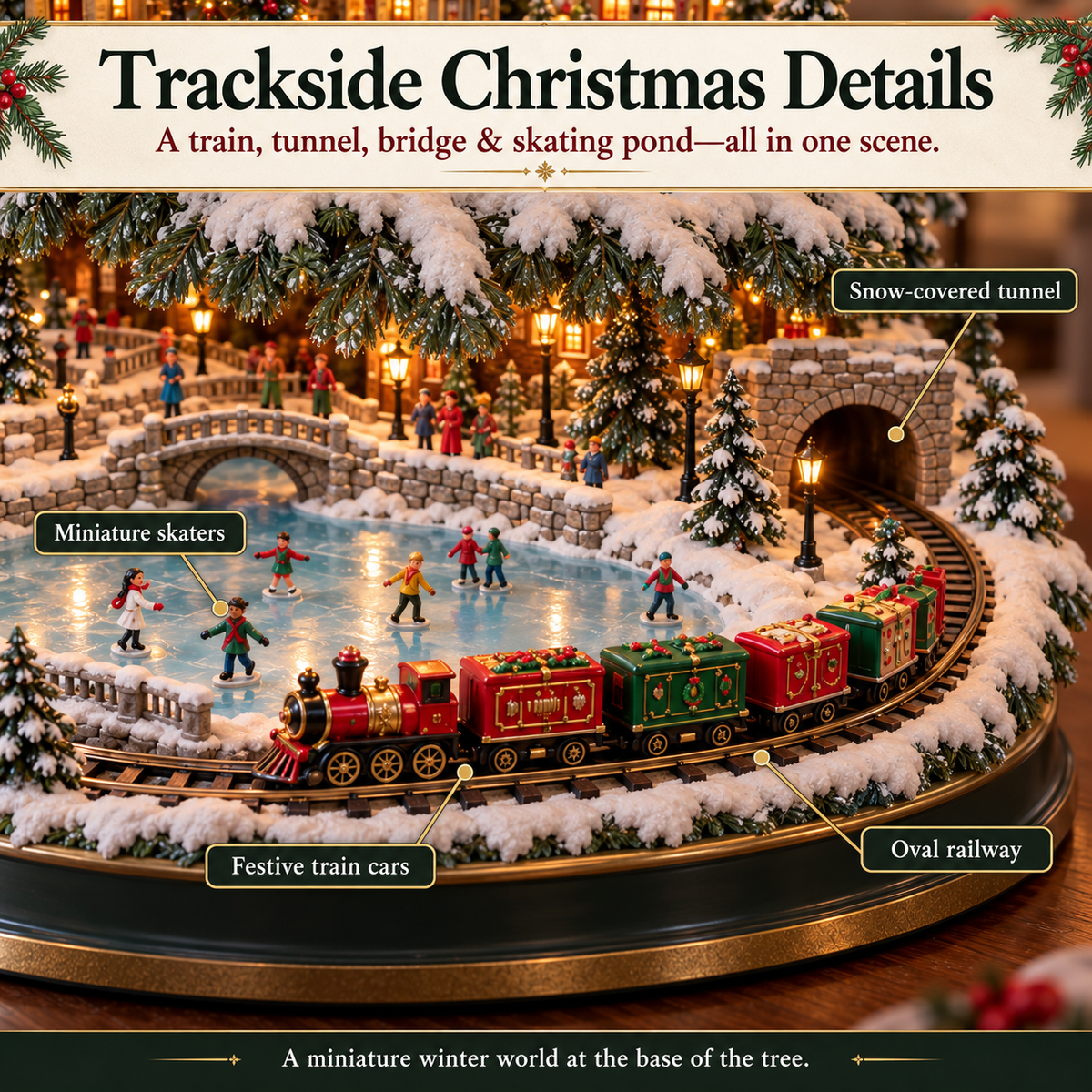 🔥 Last day to save 49% –🎄OFF Lighted Christmas Village Tree with Train & Carousel