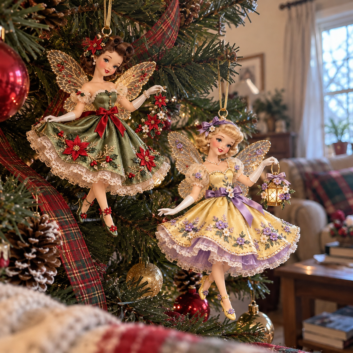 🪻💫Vintage Fairy Christmas Ornaments