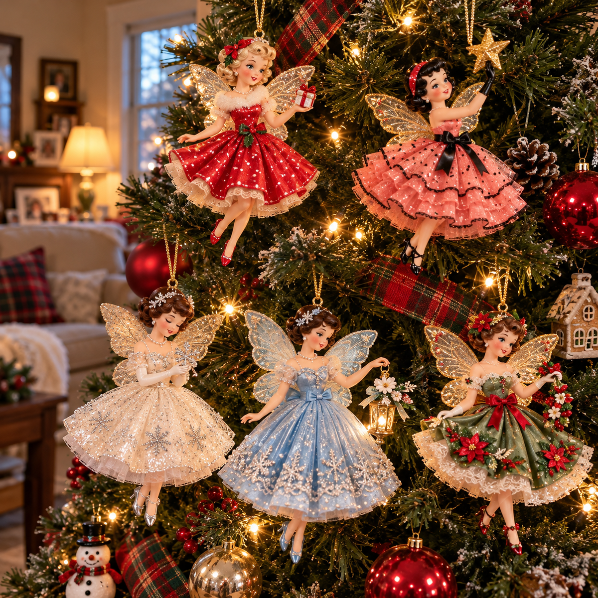 🪻💫Vintage Fairy Christmas Ornaments