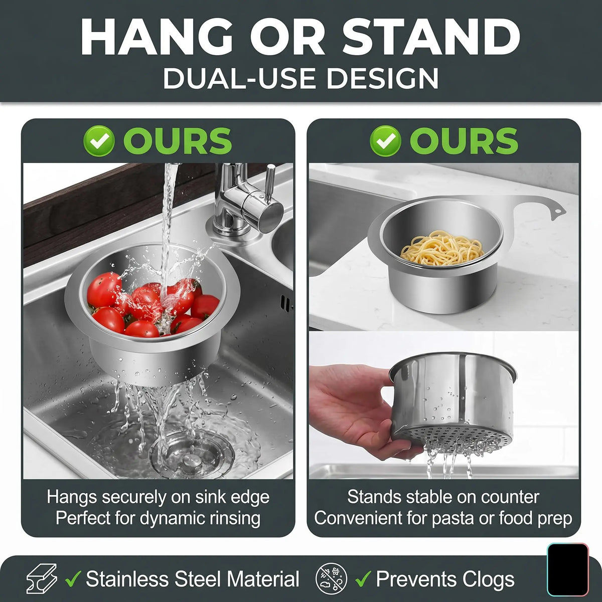 🔥BUY 1 GET 1 FREE💧Stainless Steel Swan Sink Strainer Basket🦢💧