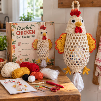 🎉Crochet Animal Bag Holder DIY Kit – Cute & Functional Hanging Storage Craft Kit🎉