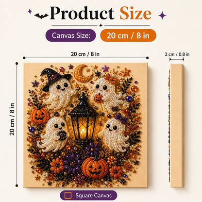 🧙🏼‍♀️Spooky-Cute Ghost Pearl Art DIY Kit – 8" × 8" Halloween Diamond Painting