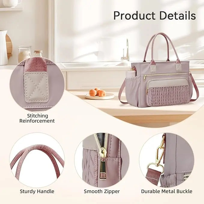 Stylish Leakproof Cooler Bag with Adjustable Strap & Side Pockets