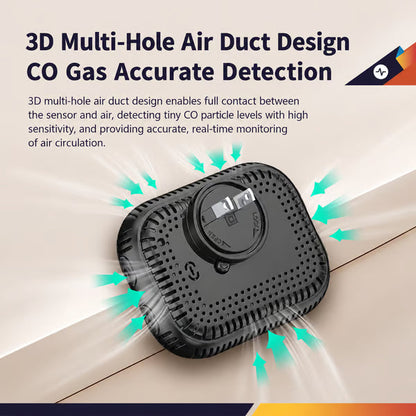 🛡️ Smart 6-in-1 Gas Detector – CO Smoke & Gas Leak Alarm With LCD Display