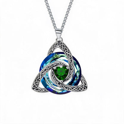 ✨❤️‍🔥 Birthstone Celtic Trinity Knot Necklace – Meaningful Irish Knot Pendant for Women, Anniversary & Birthday Gift