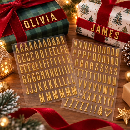 🎁✨ Personalized Gold Alphabet Stickers – Make Every Gift Extra Special!