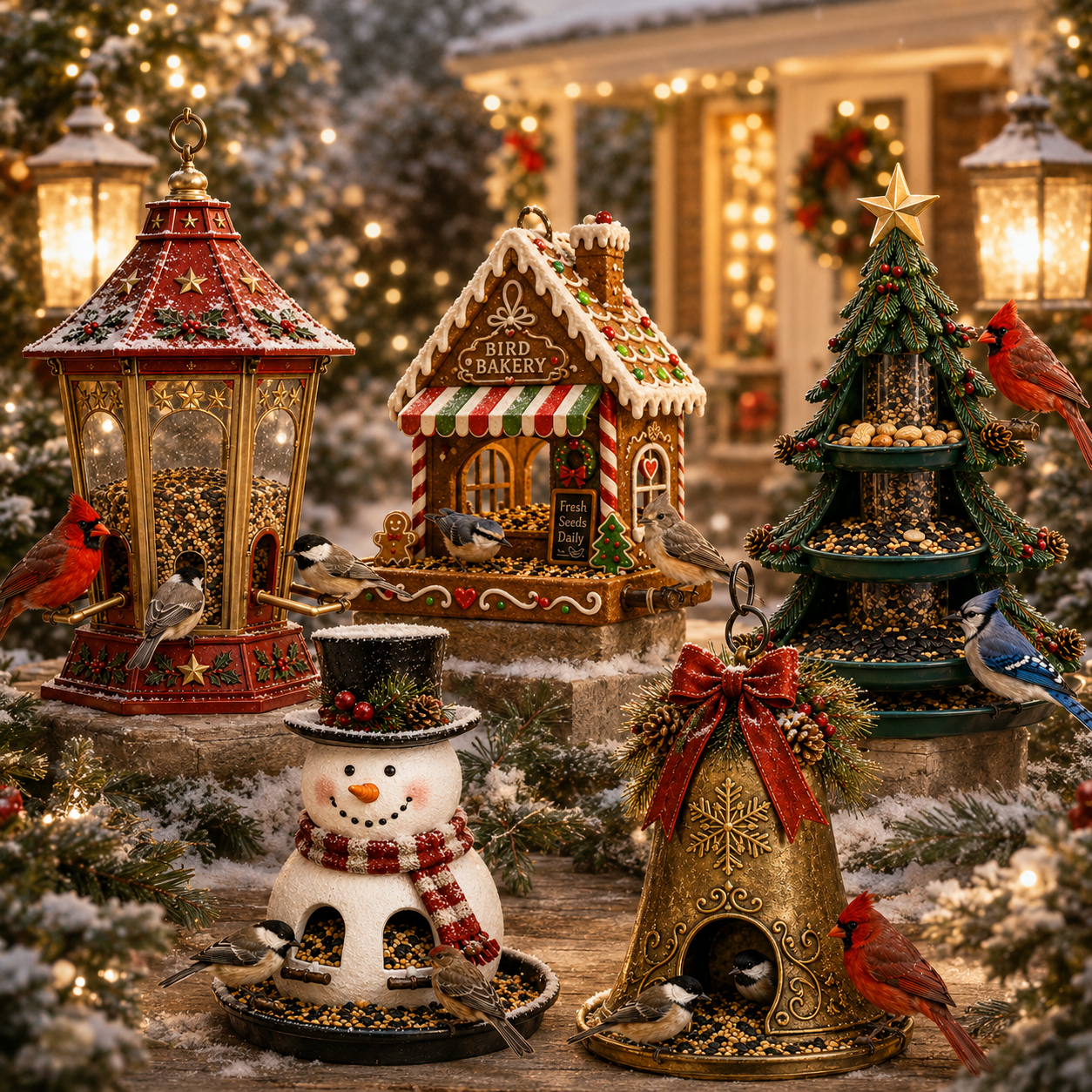 ⛄Christmas Bird Feeder Collection – Festive Hanging Garden Feeders for Wild Birds