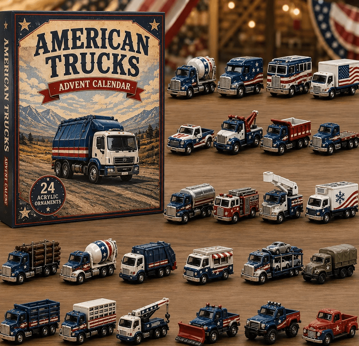 American Truck Fleet Advent Calendar 2026 – 24 Acrylic Truck Ornaments