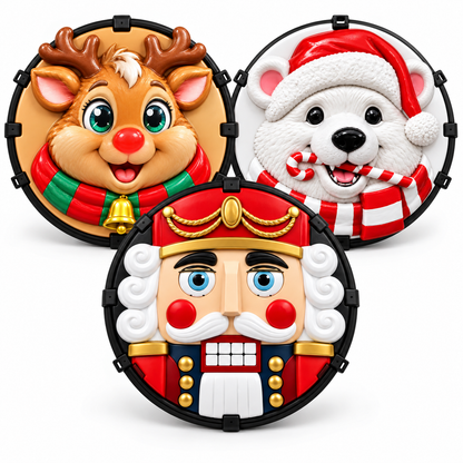 🎄✨16-inch Christmas 3D Wheel Covers – Festive Polar Bear & Nutcracker Car Decor