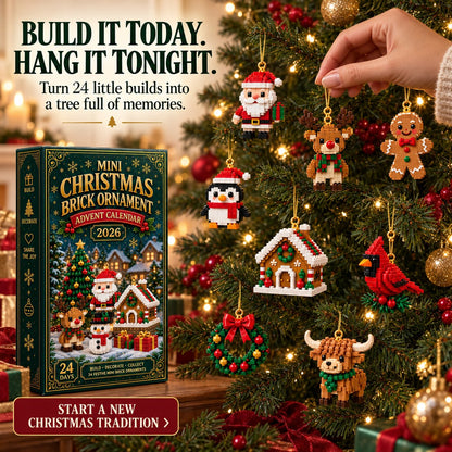 🔥24-Day Mini Buildable Christmas Ornament Advent Calendar, Hanging Decor for Xmas Tree & Wreath