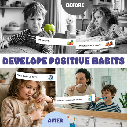 📋2026-Kids Daily Routine & Chore Chart – Visual Sliding Checklist with 108 Task Cards & Stickers