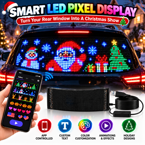 ⚡New Smart LED Pixel Car Display — App-Controlled Custom Text, Colors & Animations