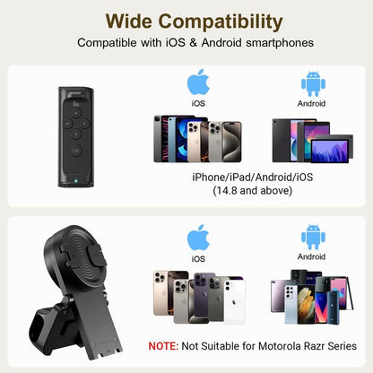 📱Remote Control for TikTok Scrolling with Smartphone Holder Stand, Wireless Scroller Page Turner, Camera Shutter Video Recording for iOS Android