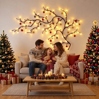 🎄✨New-2026 Flexible LED Branch Lights with Remote | Christmas Bendable Vine Wall Decor