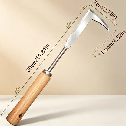 ⚡Wooden Handle Crevice Weeder, Stainless Steel Manual Grass Remover for Patio, Pathways & Yards
