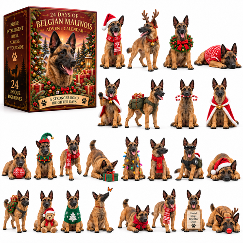 🎁🐕24 Days of Belgian Malinois Joy — 24 Unique Collectible Figurines🎉