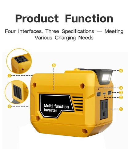 ⚡ 250W Portable Power Inverter – Turn 18V–21V Tool Batteries Into 220V AC Power 🔋