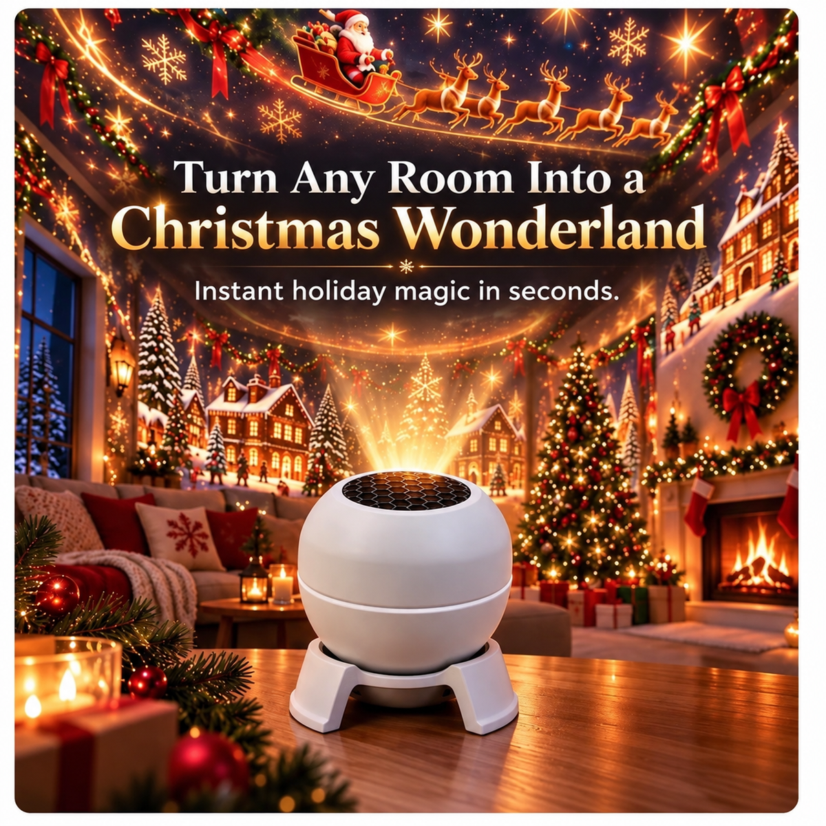 🔥Turn Any Room Into a Christmas Wonderland – Holiday Projection Night Light❄️