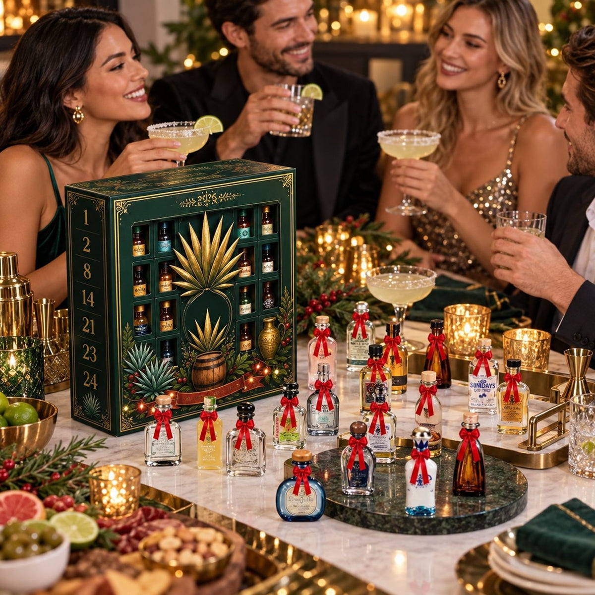 🔥24 Days Mini Tequila Bottle Advent Calendar Blind Box | Holiday Decor & Collector Gift