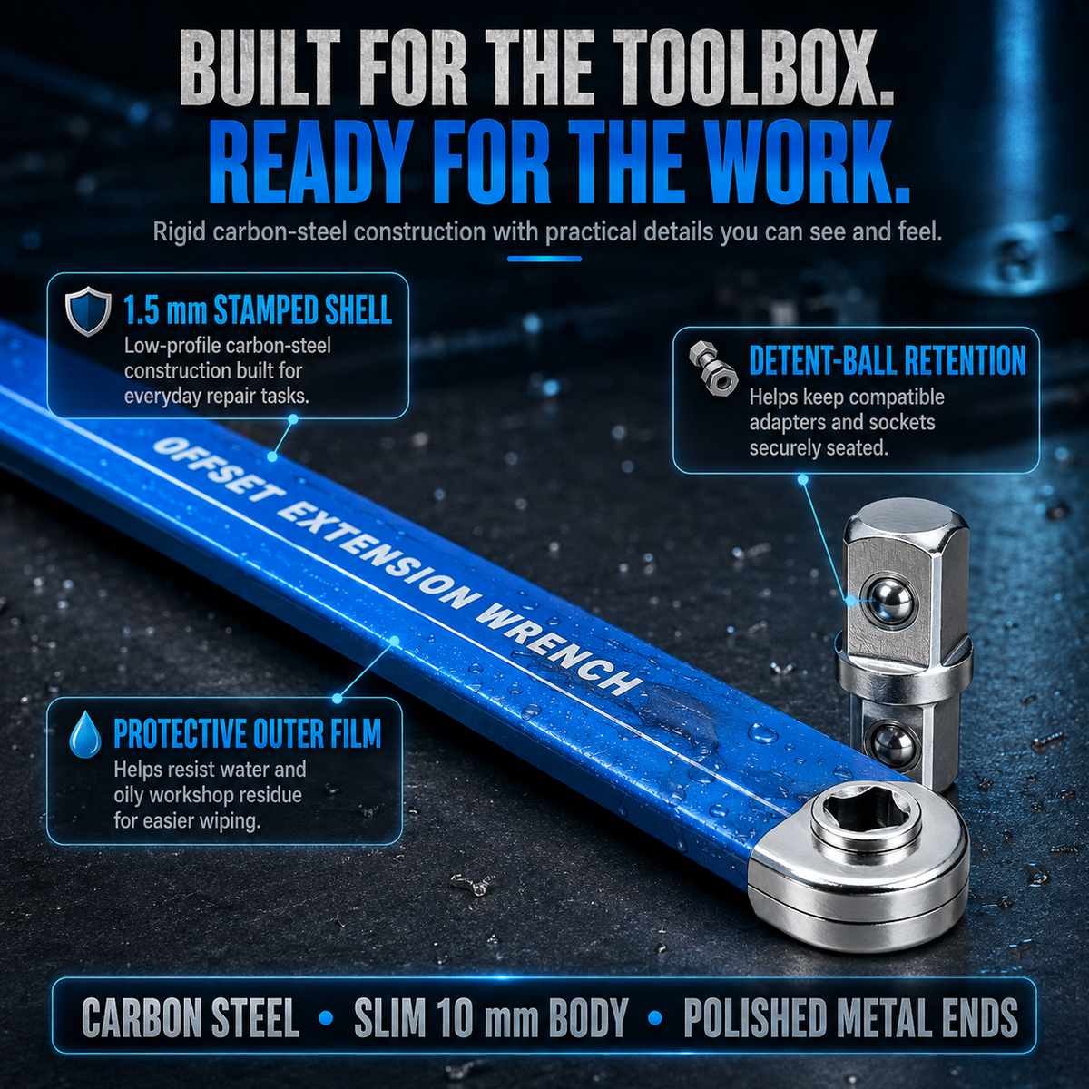 ⚡3/8' Offset Extension Wrench Set – Reach Tight Bolts Without Removing Parts
