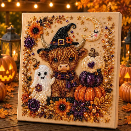 🧙🏼‍♀️Spooky-Cute Ghost Pearl Art DIY Kit – 8" × 8" Halloween Diamond Painting