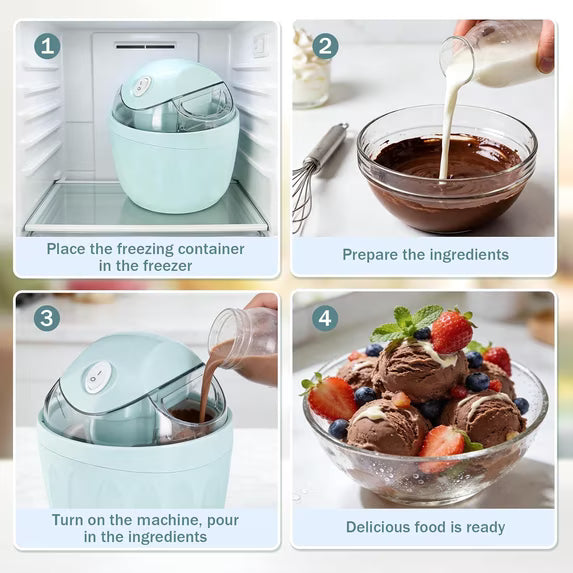 🍦Mini Personal Ice Cream Maker – One-Touch Homemade Frozen Dessert Maker
