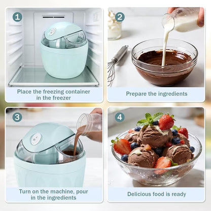 🍦Mini Personal Ice Cream Maker – One-Touch Homemade Frozen Dessert Maker